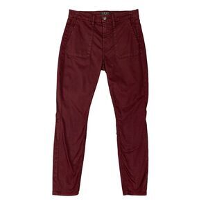 7 For All Mankind Jen7 Pants Womens 4 Maroon Ankle Skinny Stretch High Rise